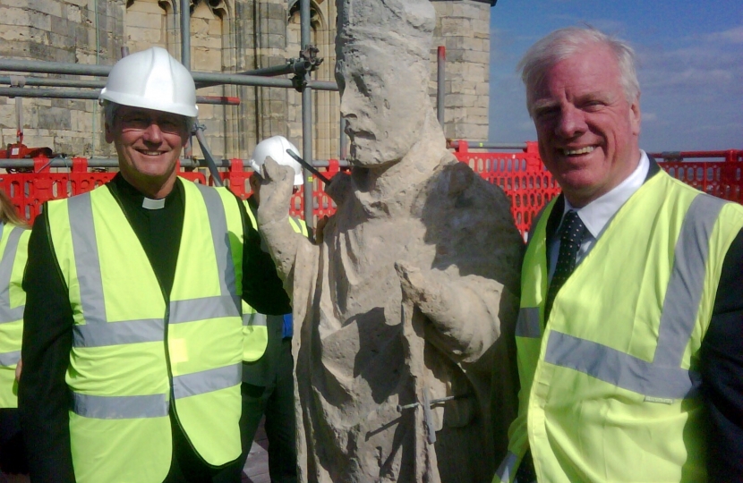 Sir Edward Leigh, with St Hugh and Dean Philip Buckler