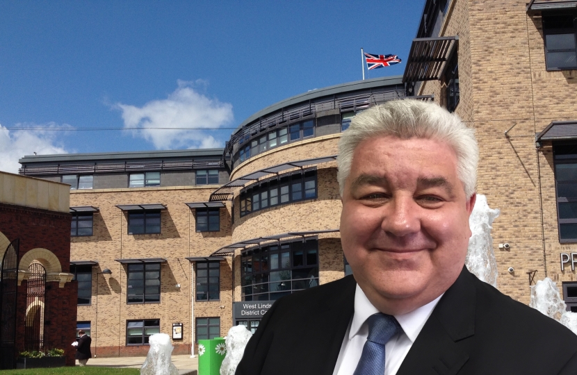 Bruce Allison in front of the Guildhall