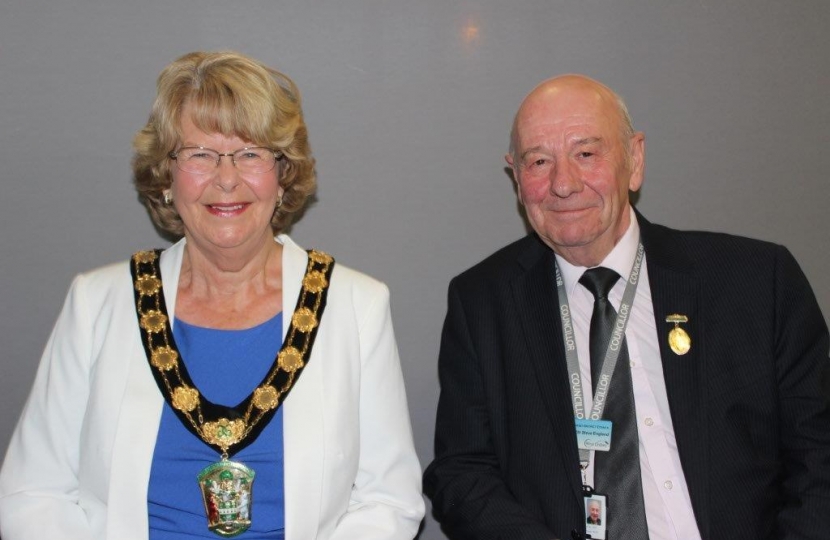 Chairman Cllr Pat Mewis and Vice-Chairman Cllr Steve England