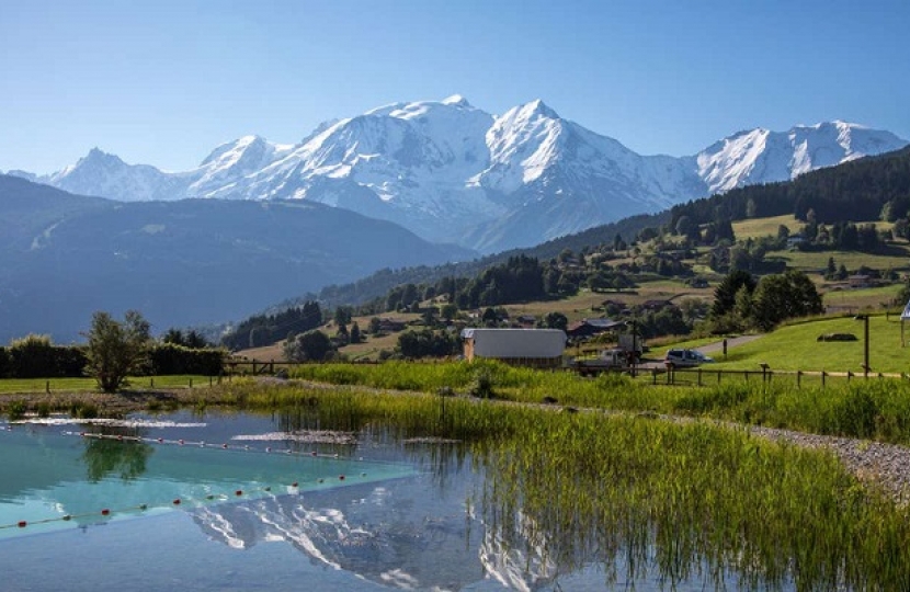 The natural swimming pool at Combloux in France.