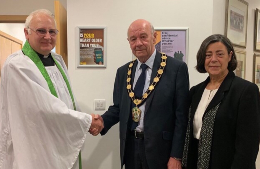 Rev. Paul Ievins, Cllr. Steve England and Cllr. Mrs. Caralyne Grimble