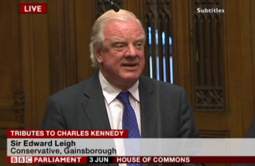 Sir Edward Leigh Praising Charles Kennedy