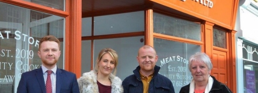 Alisdair Gillespie (Dransfield Properties), Natalie Powell & Michael Storr (Owners of The Meat Storr) and Cllr. Shelia Bibb (West Lindsey District Council)