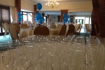 The Garden Room at the White Heather, prepared for the dinner.