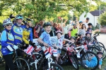 Cllr. Roger Patterson with cyclists