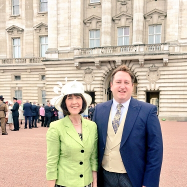Cllr. Mrs. Jacke Brockway and Cllr. Giles McNeill at Buckingham Palace