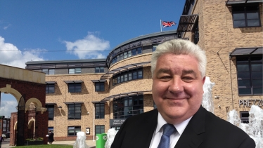 Bruce Allison in front of the Guildhall