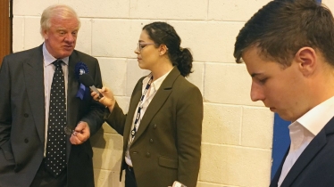 Edward Leigh being interviewed at the Count