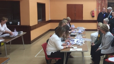 The Count underway at Scotter Village Hall