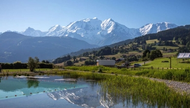 The natural swimming pool at Combloux in France.