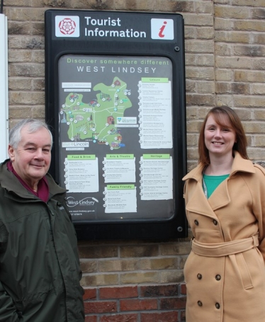 Cllr. Paul Howitt-Cowan with one of the Tourism Boards