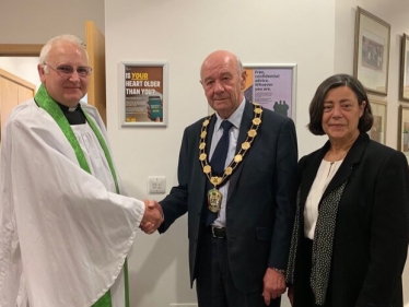 Rev. Paul Ievins, Cllr. Steve England and Cllr. Mrs. Caralyne Grimble