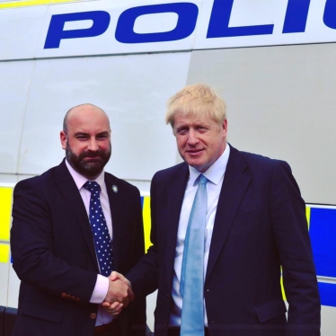 Commissioner Marc Jones and Prime Minister Boris Johnson MP